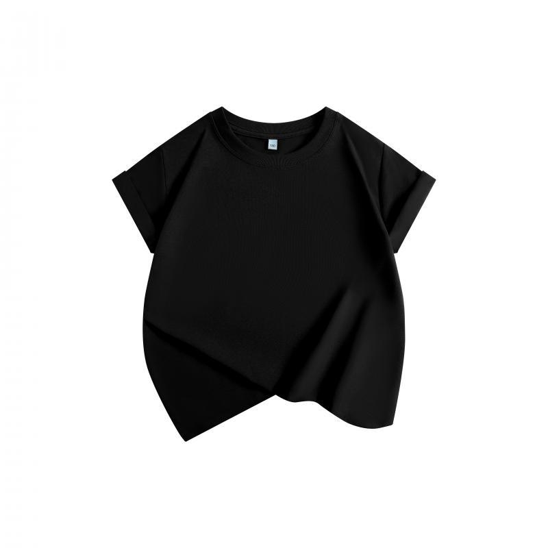 Sommer 230g neues kurzärmeliges Oberteil einfarbig Rundhals mit coolem Kinder-T-Shirt vielseitig kann als Logo verwendet werden