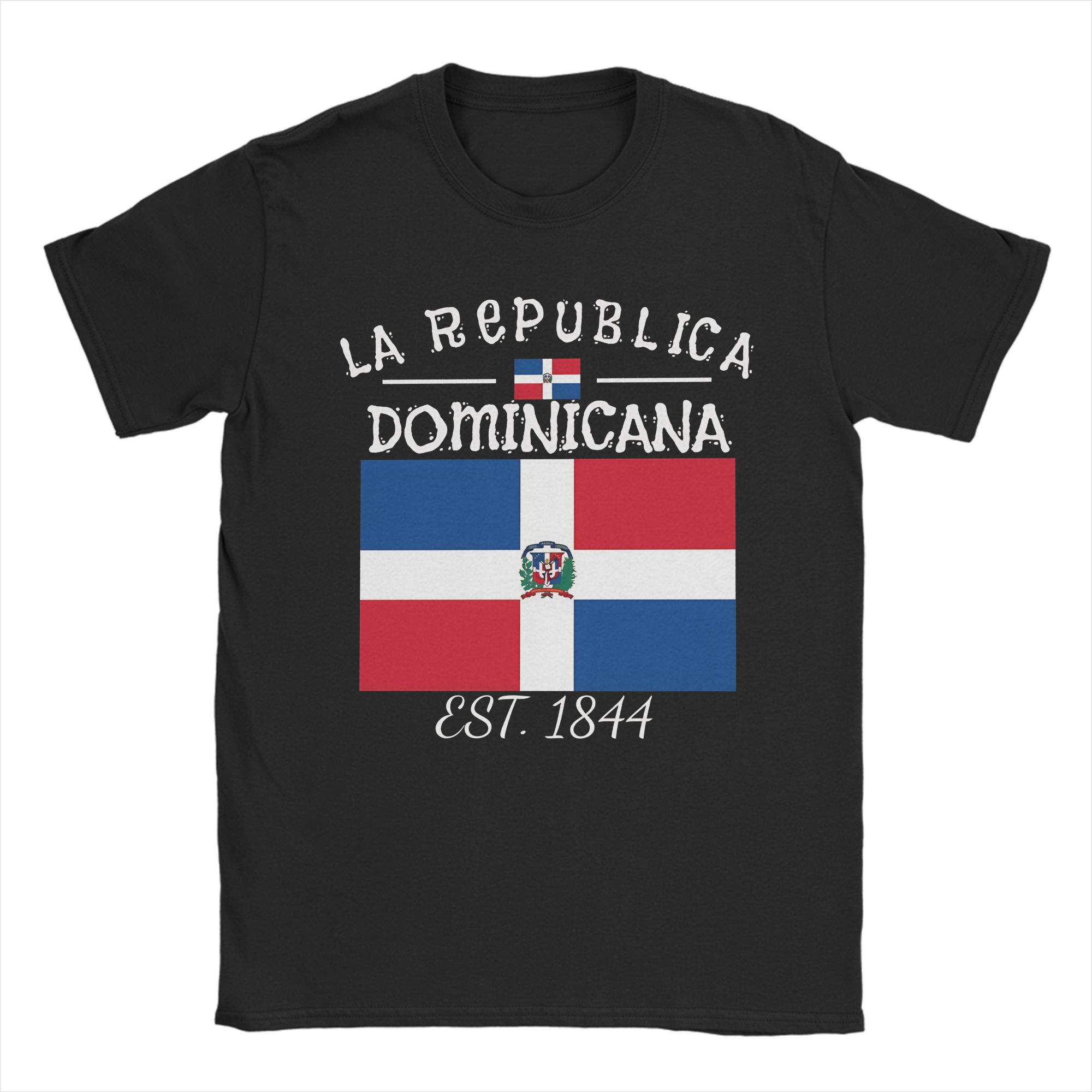 La Republica Dominicana EST 1844 Dominican  Graphic T Shirt Unisex Women  Cotton  Tee Shirt Clothing S