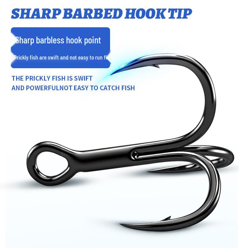 Three-Claw High Carbon Steel Fishing Hook - Hand-Sharpened Anchor Design for Outdoor Use.