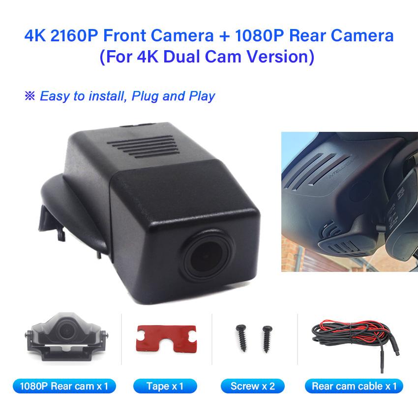 Plug and Play Car DVR WIFI 4K UHD Dash Cam Camera For Volvo V90 Cross Country S90 XC60 D3 T8 2018 2019 2020 2021 Hidden DashCam