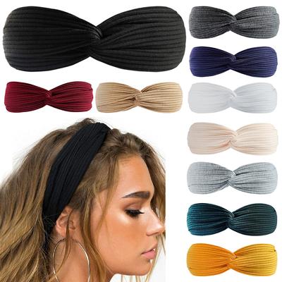 Elastic Crossed Headband Solid Color Knitted Cotton Suede Headband Ladies Hair Accessories Hair Band Headgear
