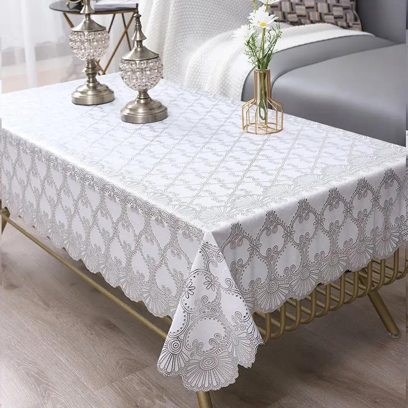 Rectangle Table Cloth European Style PVC Tablecloth Waterproof Oilproof Living Room Tables Cover Dust-proof Decor Obrus Ins