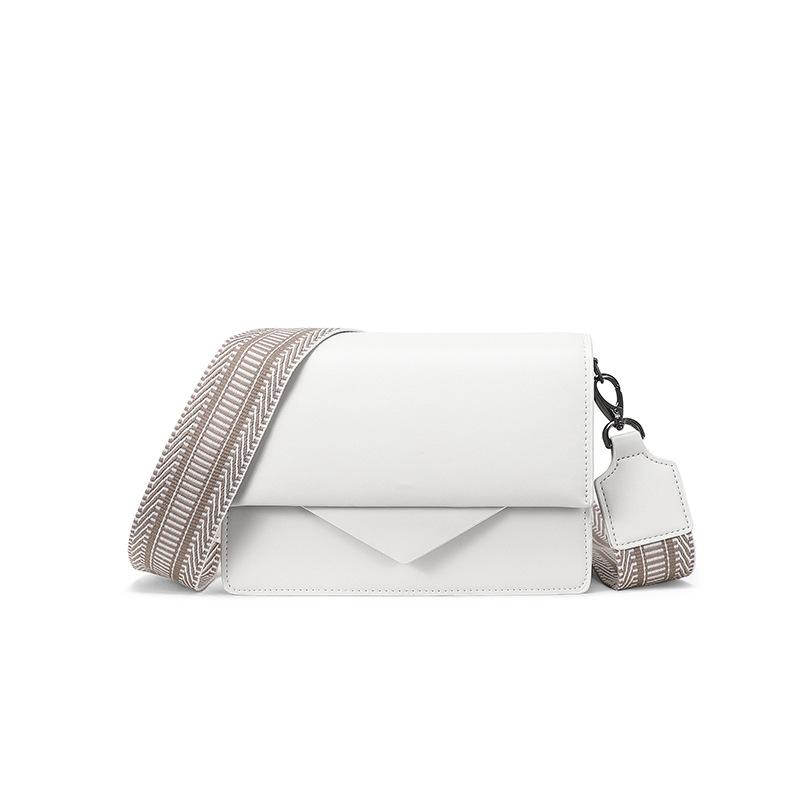 Small Square Bag Women's Simple Broadband Organ Bag Leather Envelope Bag Shoulder Messenger Chain Women's Bag Versatile Street Trend