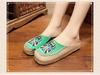 Taigu Mi Ma Peking Opera Face Embroidered Espadrilles: Handmade Cloth Shoes, Linen, Mori Girl Style.