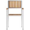 Garden Chair 2 Pcs Solid Teak Wood and Stainless Steel