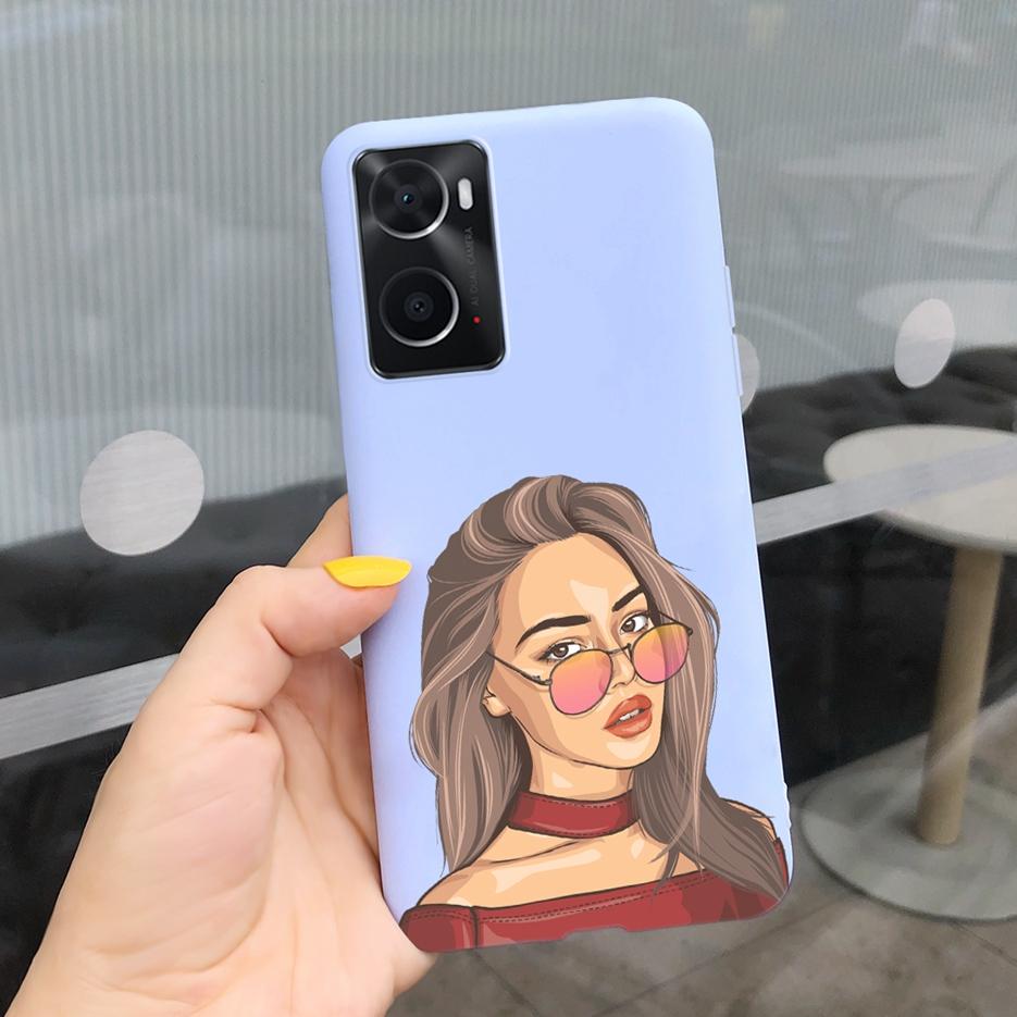 For Oppo A76 Case CPH2375 Fashion Cartoon Girls Cover For Oppo A96 Soft Silicone Case For Oppo A36 A 76 96 OppoA76 OppoA96 Shell
