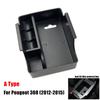 Automobile Armrest Storage Box For Peugeot 308 408 2008 3008 4008 5008 Center Console Container Storage Organizer Car Accessorie