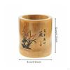 Bamboo Pen Holder Carving Round Organizer Versatile Chinese Design Stationery for