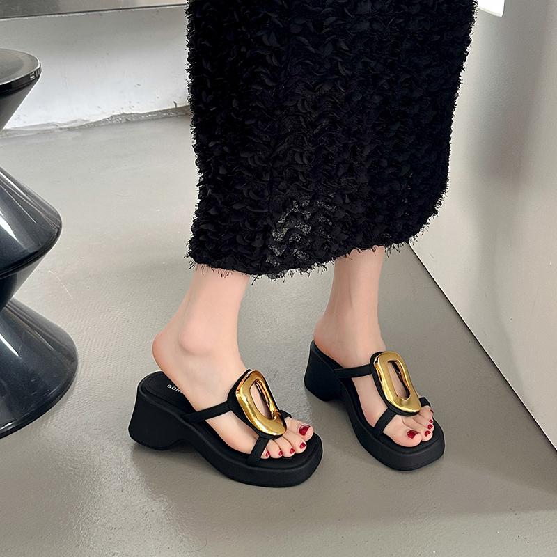 Summer Gladiator Women's Platform Slippers Fashion Open Toe Wedges Heel Slides Casaul Outdoor Beach Vacation Footwear