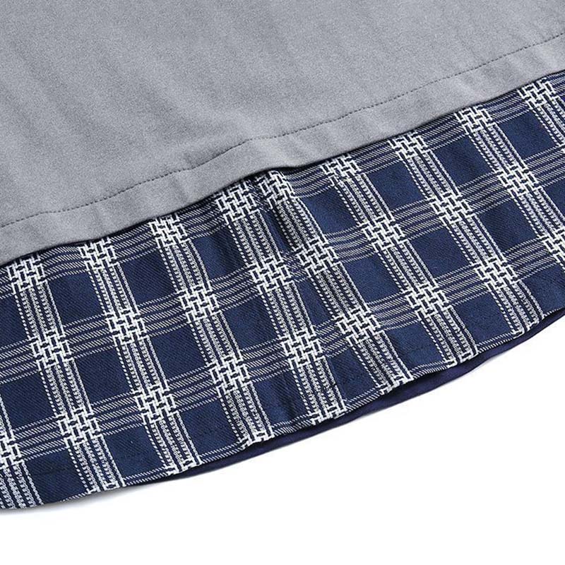 Women's Spring and Autumn Plus Size Lapel Plaid Long Sleeve Slim Top Shirt