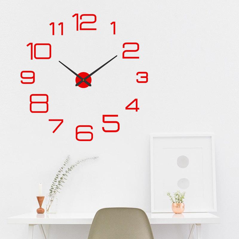 Clock Living Room Wall Sticker Clock DIY Wall Clock Three-dimensional Large Personalized Decoration Nordic Style