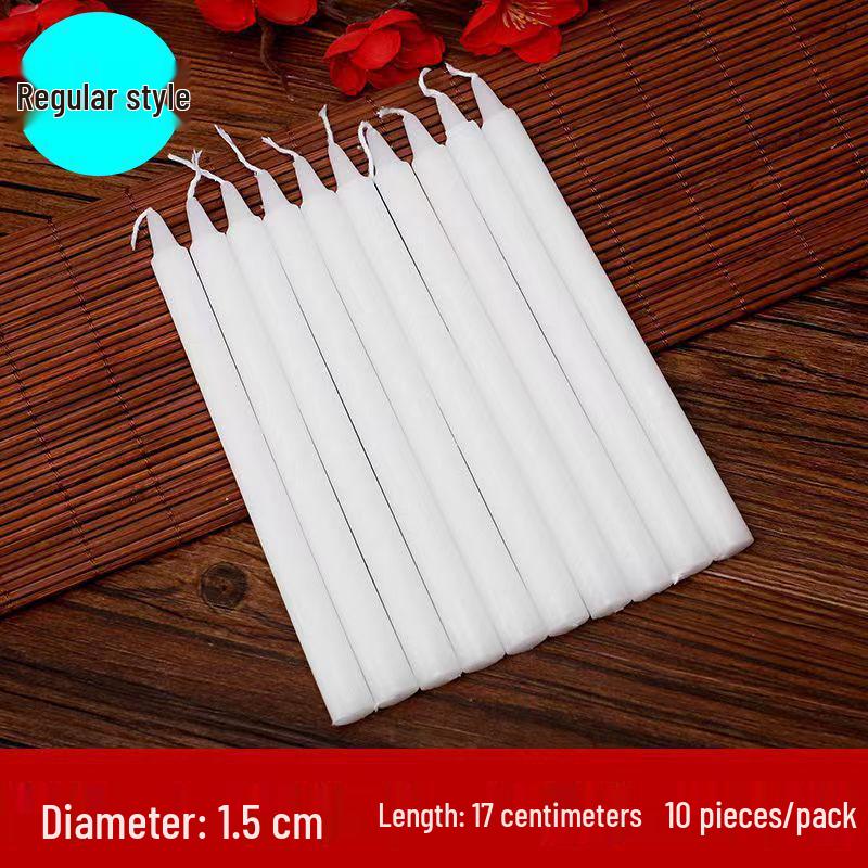 Red & White Long-Burning Smokeless Odorless Household Candles for Emergencies, Romance, Weddings, and Decor