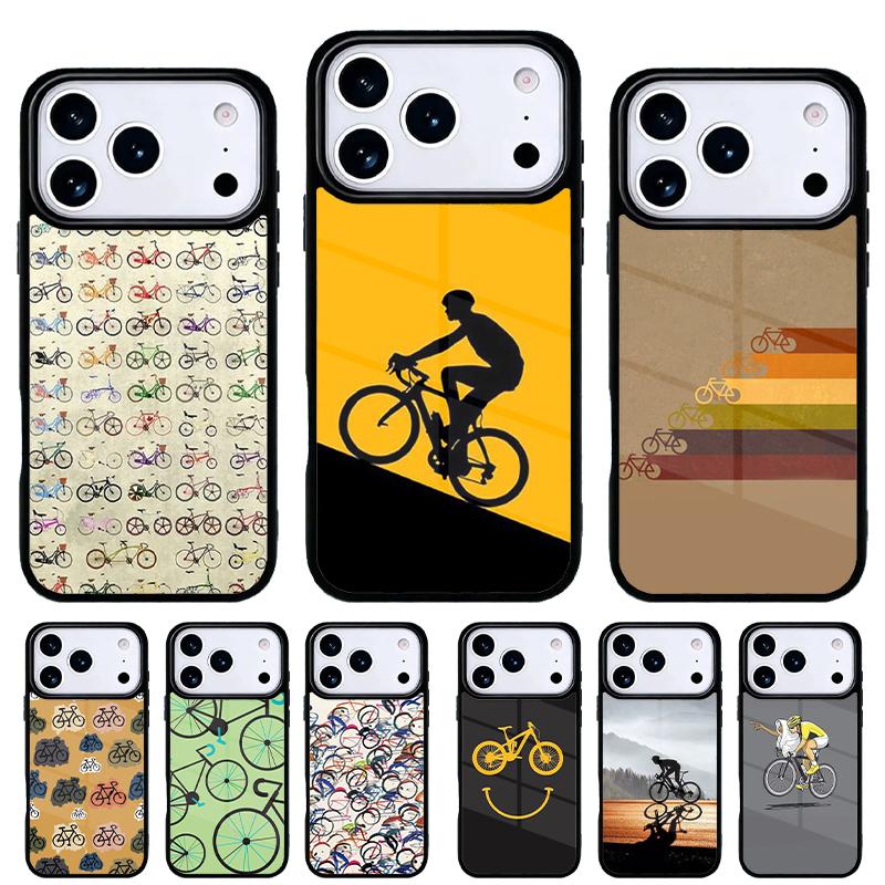 Cycling Bike Phone Case for iPhone 17 16 15 14 13 Pro Max Back Cover for 12 11 Pro Coque