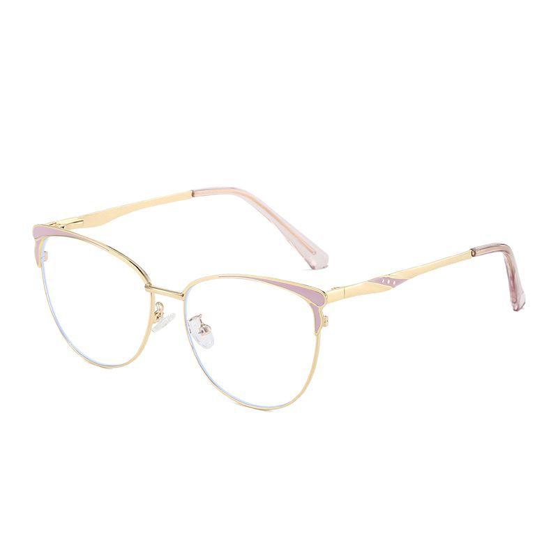 Anti-Blue Light Versatile Cat Eye Glasses Frame Fashion Personality Trend European Girl Beauty Photosensitive Plain Glasses