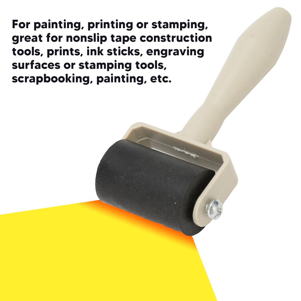4pcs Rubber Brayer Roller Flexible Uniform Printing Craft Hand Roller with Skid Resistance Handle for Painting Stamping