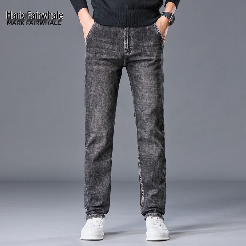 Mark Fairwhale Men's Slim Straight Washed Stretch Jeans