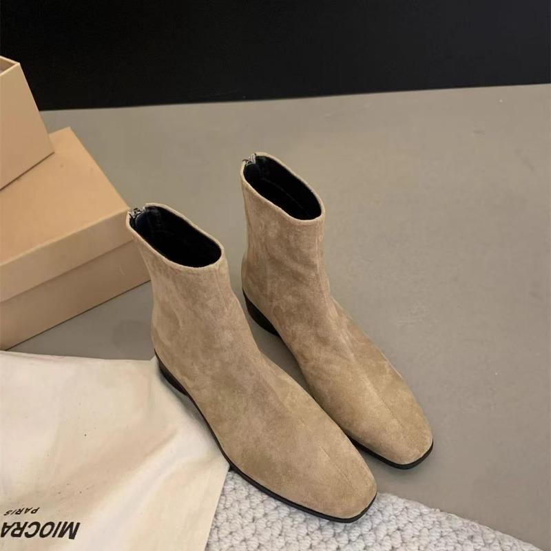 Suede versatile thick heel thin boots new autumn and winter small ankle boots velvet women's shoes short boots