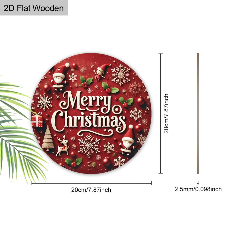 Semn din lemn Merry Christmas - Semn Navidad pentru ușă din față, curte, balcon, decor interior - Cadouri ideale de Crăciun
