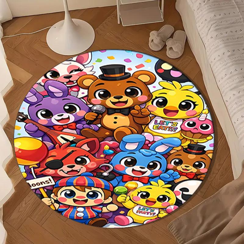 Five Nights Party Round Rug for Livingroom,Bedroom, Palyroom, Chair Rug, Area rug, Circle Carpet, Large Size Decor Fan Christmas gift