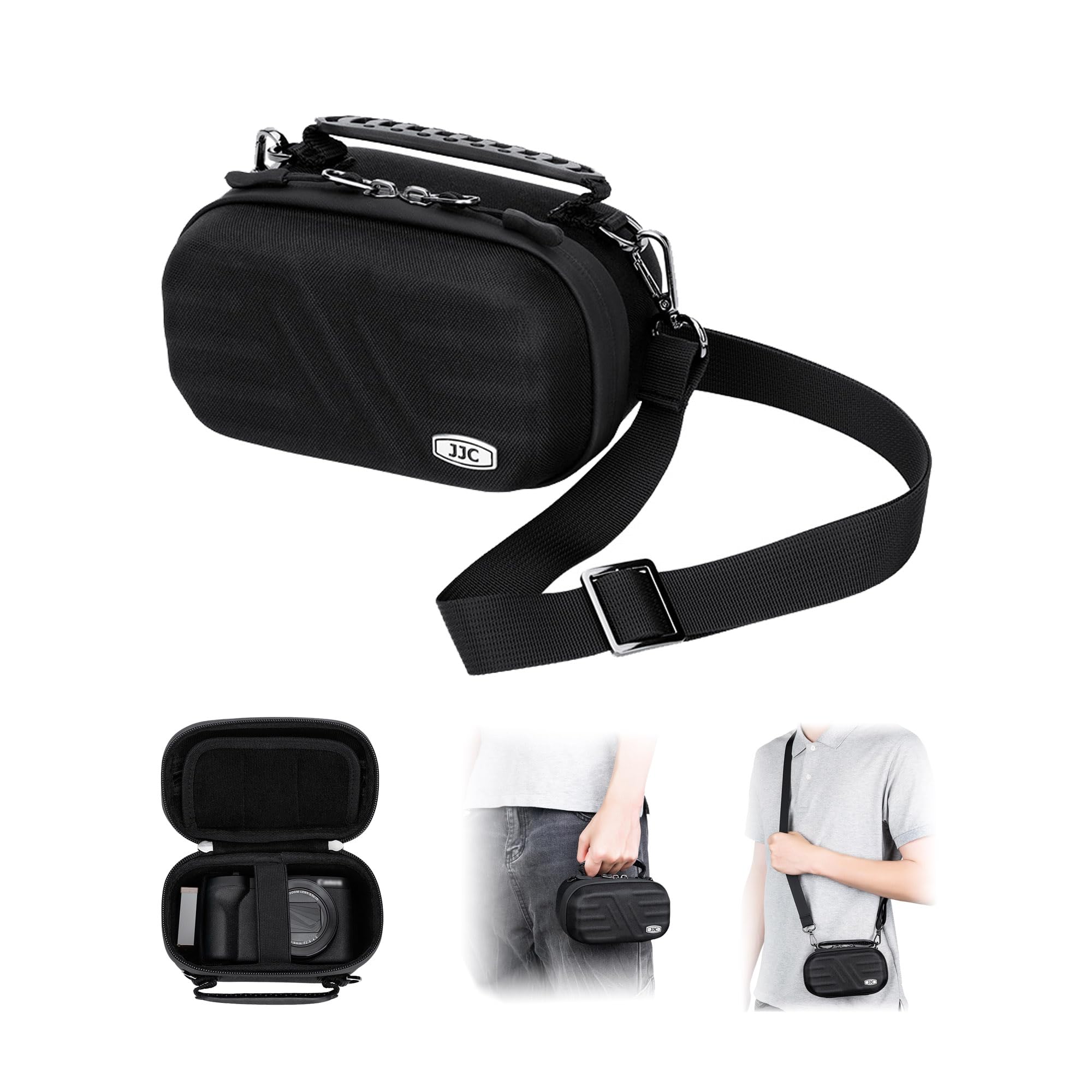 

JJC Камера Камера Совместимая с Canon PowerShot V1 V10 G7 X Mark III G7 X Mark II G5 Наплечная Fuji Xhalf Olympus TG7 TG6 Ricoh Sony ZV1F ZV1II Маленькая чёрный