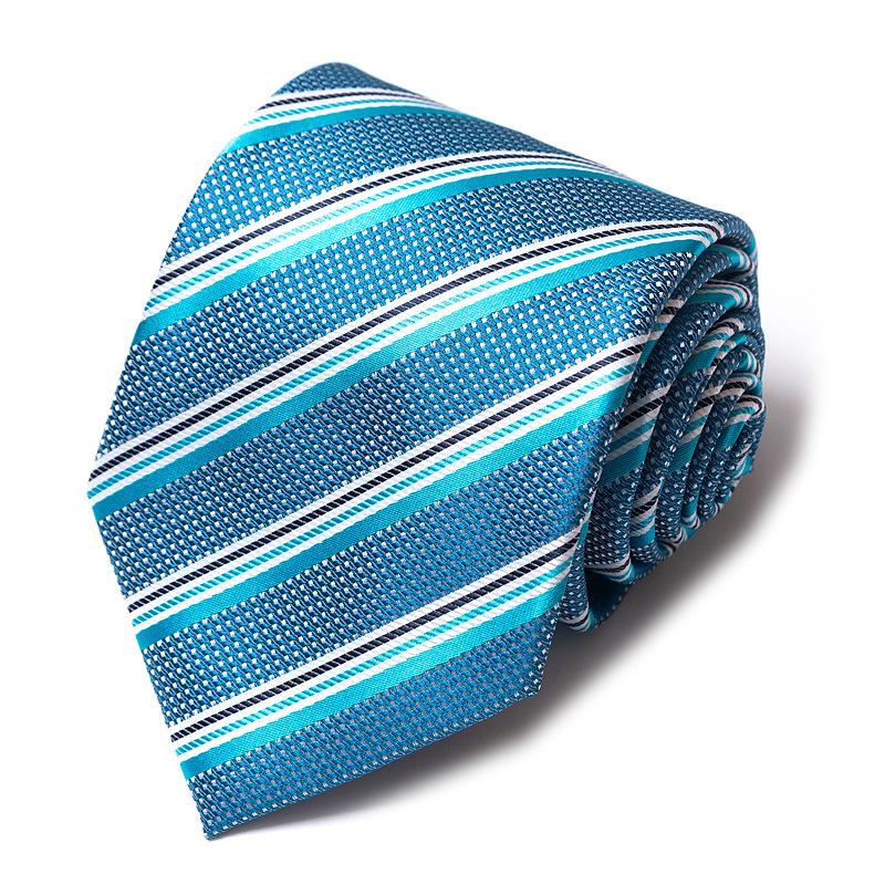 Men'S Tie Business Dress Tie Polyester Groom Wedding Festive Striped 8Cm Tie