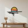 Metal Sunset Wall Art Indoor Outdoor Use Decor Ready To Hang Bohemian Sun