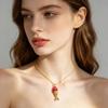 European & American Colorful Koi 18k Copper-Plated Pendant - Trendy Ocean Drip Oil Necklace for DIY Jewelry