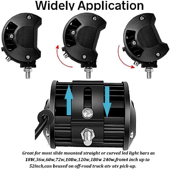 Base Mounting Bracket LED Light Bar Universal Slide Mounting Brackets 2PCS Adjustable Side Bracket Kit For Most Straight Lights Bar Work Lights Pod