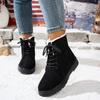Women's Winter Mid-Calf Snow Boots - Lace-Up, Faux Fur Lined, Waterproof & Anti-Slip, Outdoor Warm Ankle Boots
