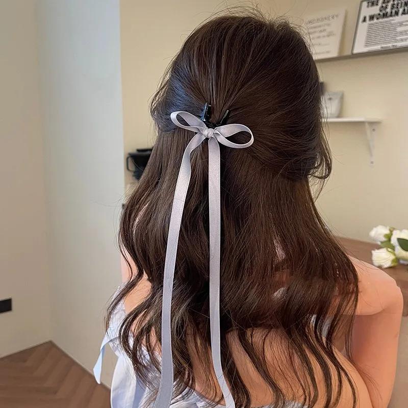 2PC Lovely Small Ribbon Hair Claw for Women Girls Ballet Holiday Hair Accessories HairClaw For Women