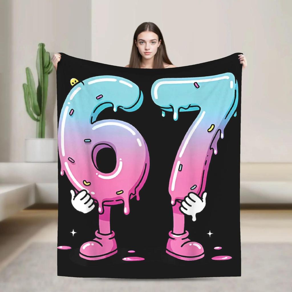 Warm Flannel Throw Blanket for Kids Airplane Travel Couch Chair Sofa Bed  Funny Italian Brainrot Design