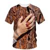 Sommer Herren Interessantes Kreatives Palmenprint T-Shirt Mode 3D Gedruckt Rundhals Kurzarm Locker Übergröße Oberteile Kleidung