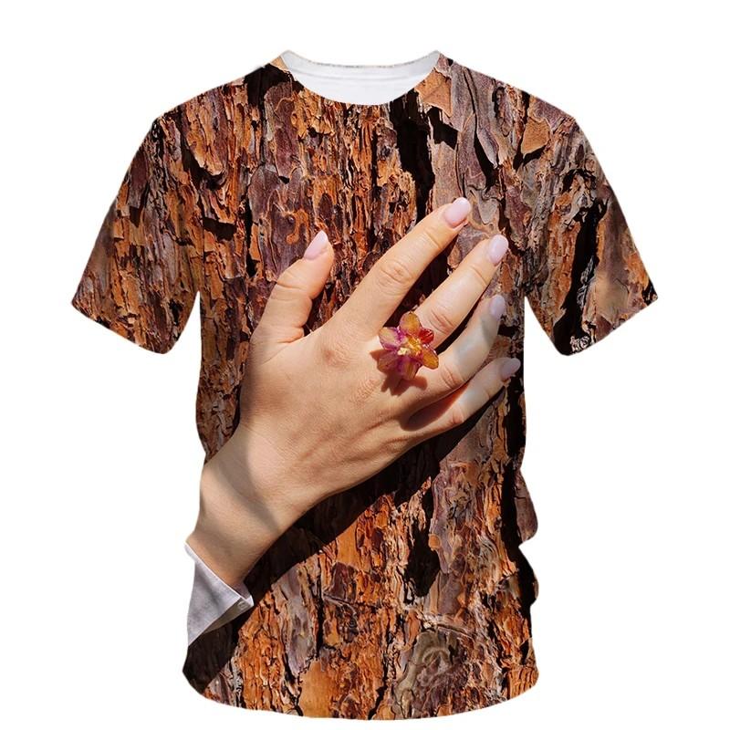 Summer Men Interesting Creative Palm Print T-Shirt Fashion 3d Printed Round Neck Short Sleeve Loose Plus Size Tops Clothing