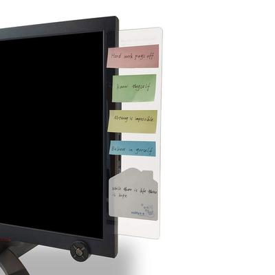 Bestmaple Message Board for Computer Display, 2-Piece Set, Acrylic Transparent Board with Mobile Phone Stand, Ruler, Stick-On Board, Memo Stand,