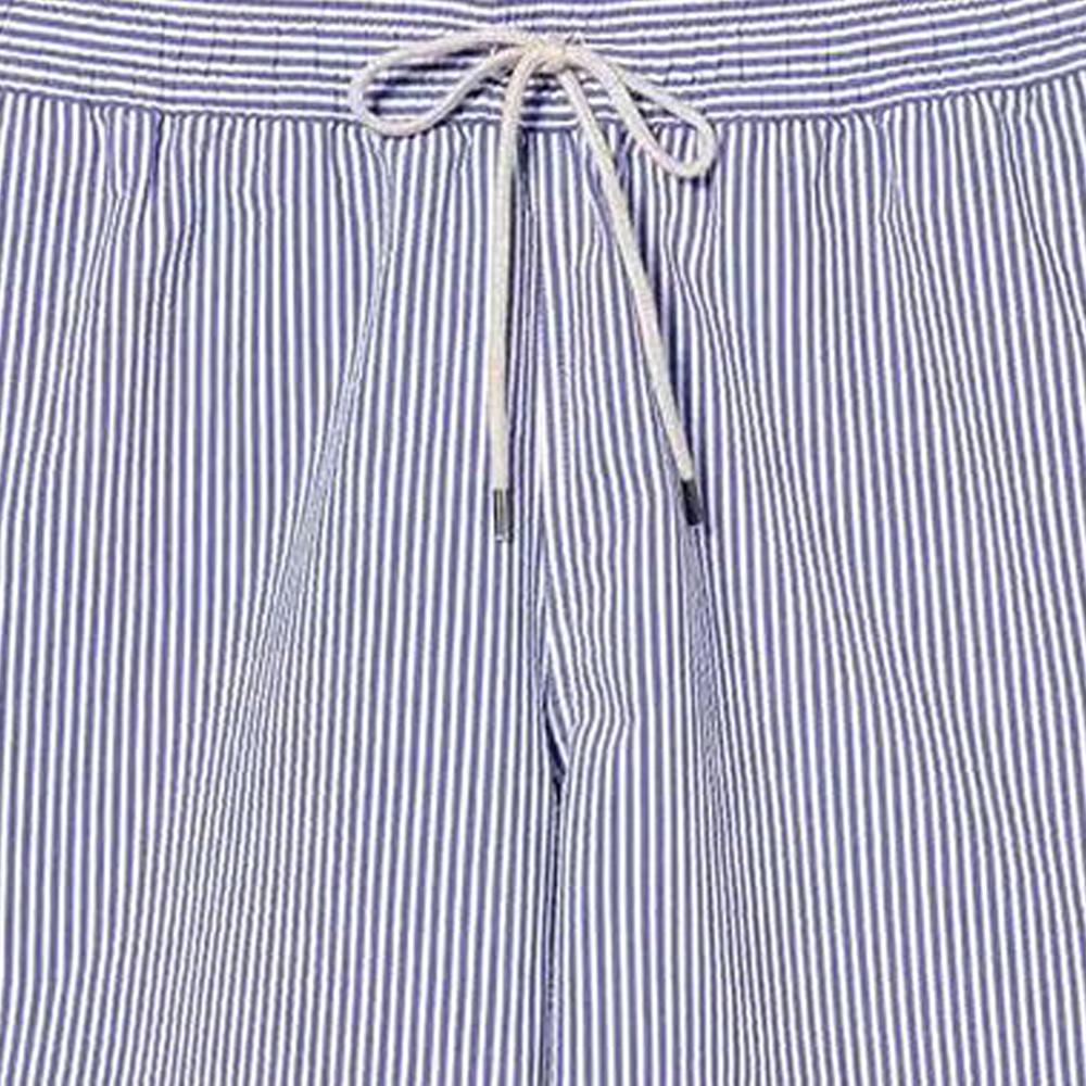 Polo Ralph Lauren SS24 Logo Embroidered Striped Elastic Waist Beach Shorts Men Shorts Blue 710905990-001