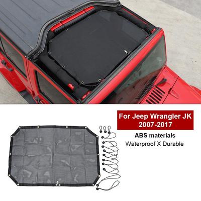 Mesh Sunshade Top Cover παρέχει αντηλιακή προστασία UV για Jeep Wrangler JK JKU 2007-2017, Μαύρο
