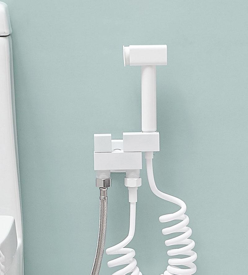 White Toilet Bidet Faucet Solid Brass Handheld Bidet Sprayer Set Black/Gun Gray Bathroom Hand Sprayer Shower Head Self Cleaning