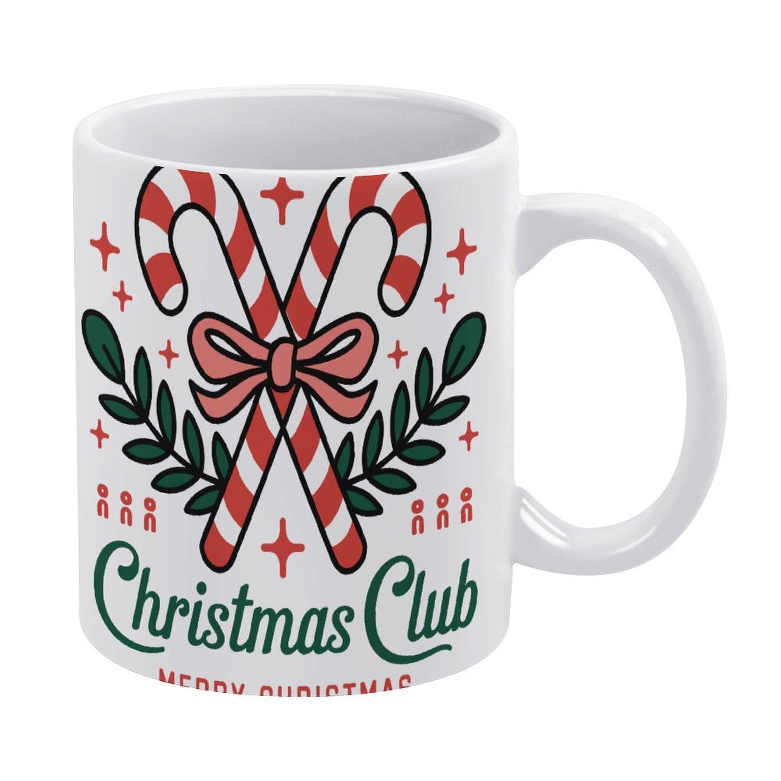 

1pc 11oz blank ceramic coffee mug, double-sided printed cup, polished ceramic body, stylish simplicity, perfect for daily coffee lovers білий