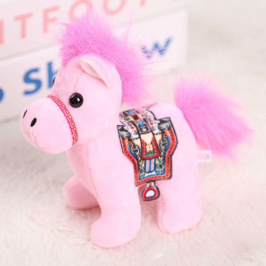 Pony Animal Plush Keychain Toy Stuffed Doll For Gift Collection Decorations