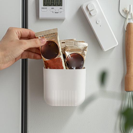 Magnetic Storage Box Punch Free No Drilling Removable Non-slip Modern Heavy Duty Refrigerator Side Storage Organizer Holder Kitchen Supplies
