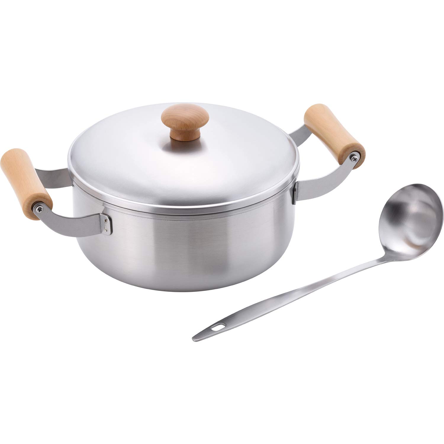 

Wahei Freiz, Made in Japan, Stainless Steel 20cm Double-Handled Pot with Ladle, IH Compatible, CS-035, Chitose