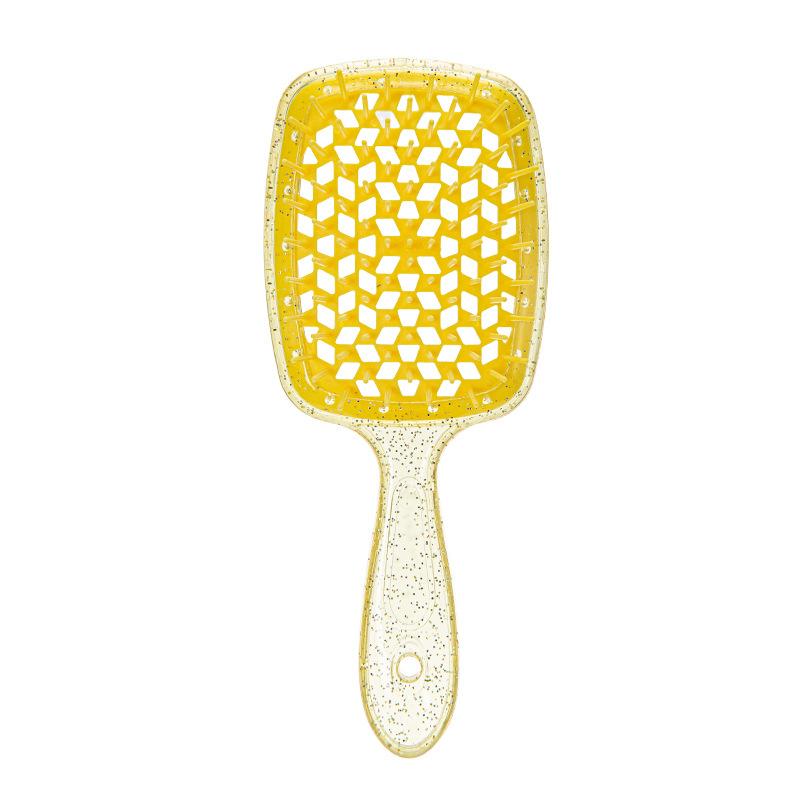 Brosse à cheveux démêlante à paillettes, peigne de massage, peigne pour cheveux emmêlés, brosses creuses pour cheveux bouclés et mouillés, peignes de salon DIY, outil de coiffure