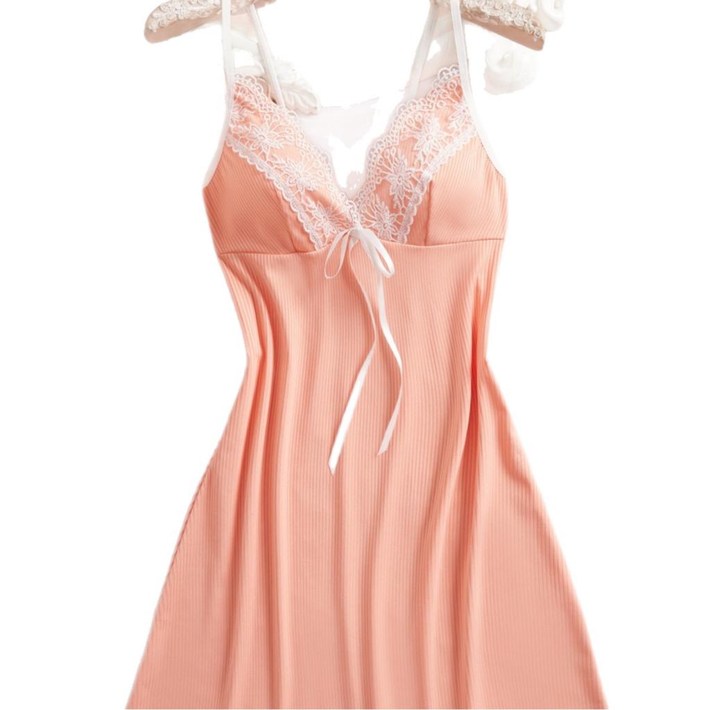 Comfortable Breathable Lace Sexy Slim Suspender Nightdress