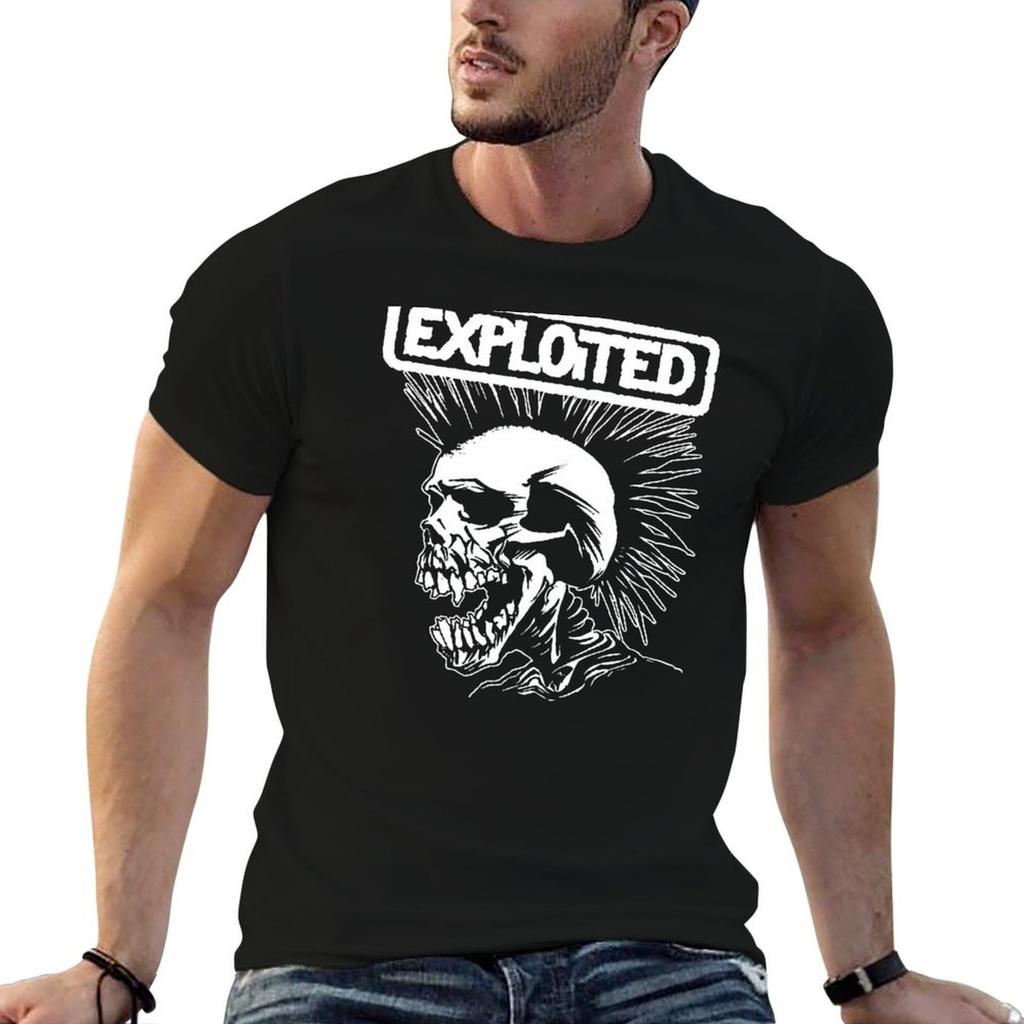 Das Exploited Totenkopf T-Shirt Lässiges Tägliches Oberteil mit Kurzen Ärmeln