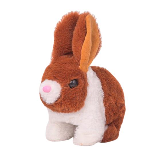 Электрическая плюшевая игрушка, интерактивная ходячая игрушка-кролик, реалистичная плюшевая кукла-игрушка для детей коричневый