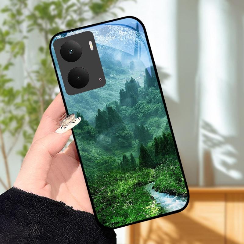 Para Capa Realme P3 5G Tampa Traseira de Vidro Temperado Capa Dura de PC à Prova de Choque Carcaça Para Realme P 3 RealmeP3 5G Para-choque Funda Coque