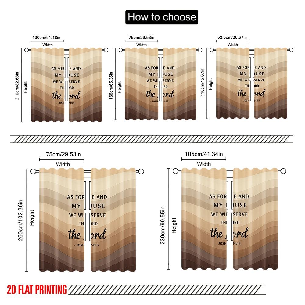 2pcs 2D flat printing Drapes Joshua House Serve Lord Polyester Without Electricity Festive Wall Decor Use for Multipurpose Event