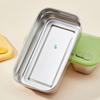 Boîte à déjeuner en acier inoxydable avec joint en silicone, simple/double compartiment, plateau alimentaire de voyage, bureau