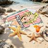 Custom Name Personalized Marilyn Monroe Print Beach Towel, for Trip Camping Beach Party Home Decor, Birthday Gift for Family & Friends