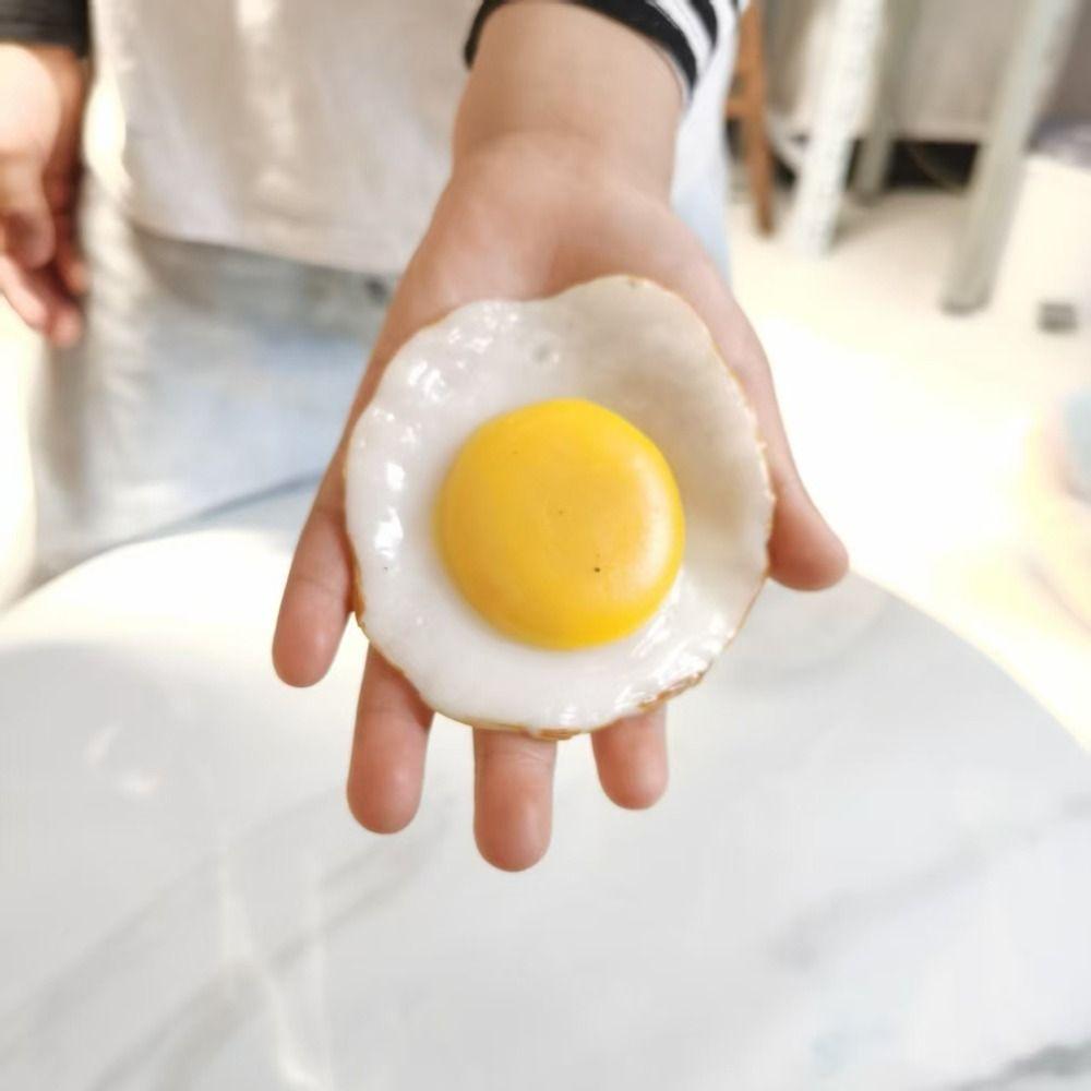 Simulation Design Soft Stress Toy Stress Relief Simulation Food Toy Fried Egg Fidget Toy  Kids